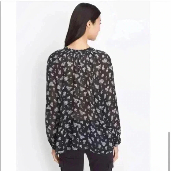 Vince Calico Floral Silk Blouse Size L - Picture 3 of 10